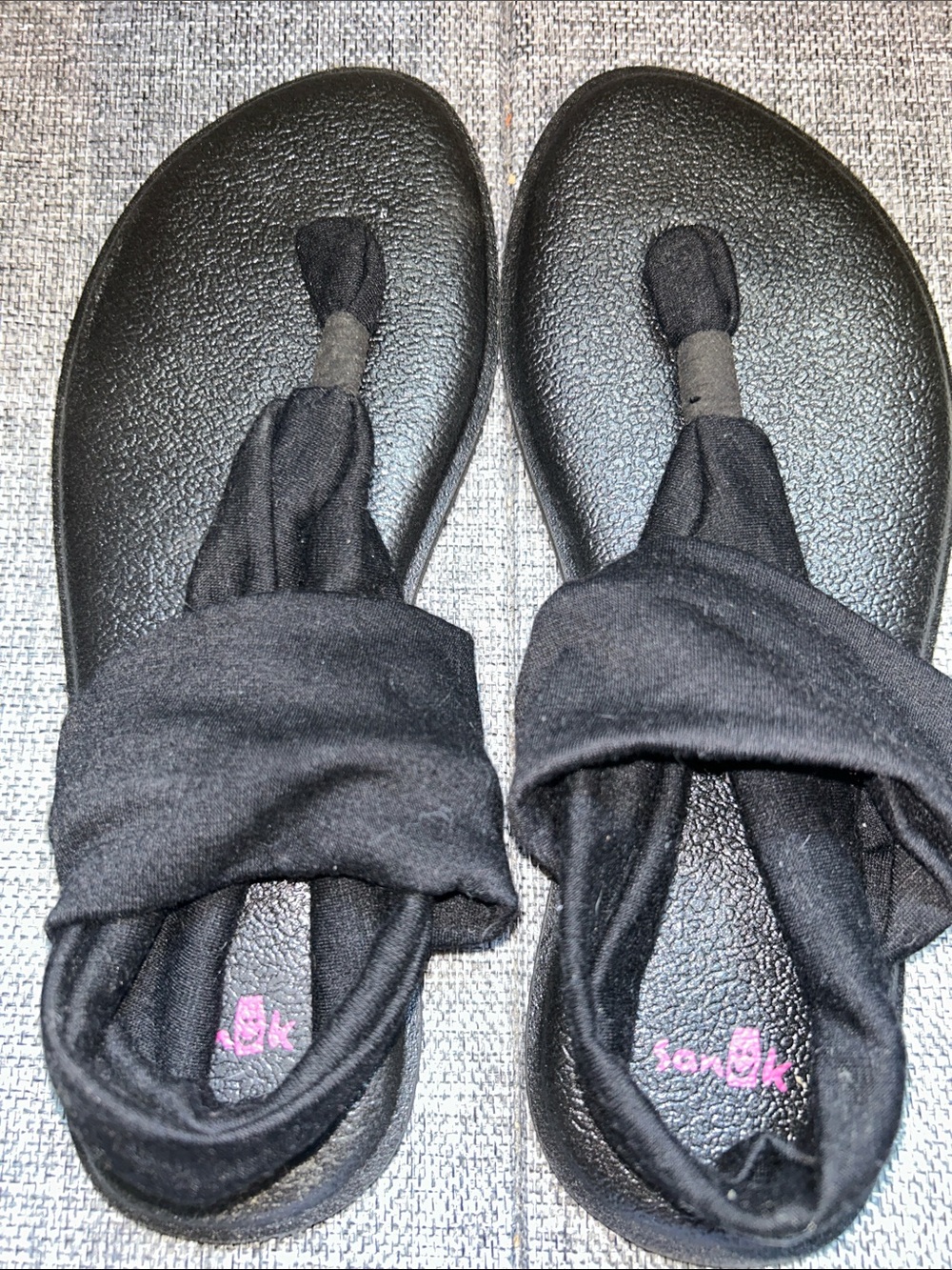 NEW - Sanuk Black Wrap Toe-Loop Sandals - Picture 4 of 7